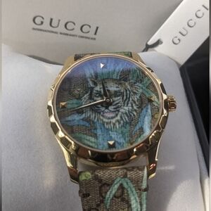 Gucci Gold Tiger Watch